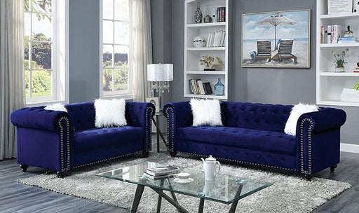 GIACOMO Loveseat, Blue - Furniture Stars (Chicago, IL)