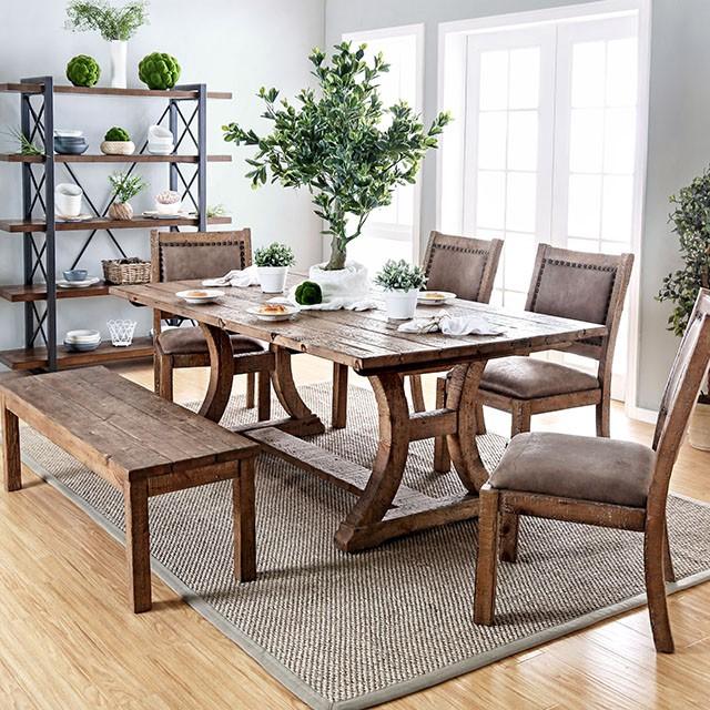 GIANNA Rustic Oak 77" Dining Table - Furniture Stars (Chicago, IL)