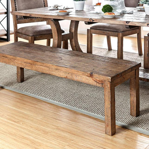 GIANNA Rustic Pine Wooden Bench - Furniture Stars (Chicago, IL)