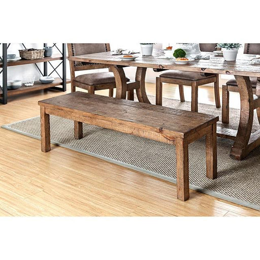 GIANNA Rustic Pine Wooden Bench - Furniture Stars (Chicago, IL)
