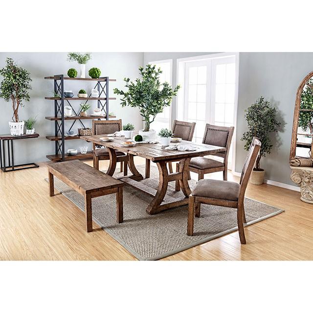 GIANNA Rustic Pine Wooden Bench - Furniture Stars (Chicago, IL)