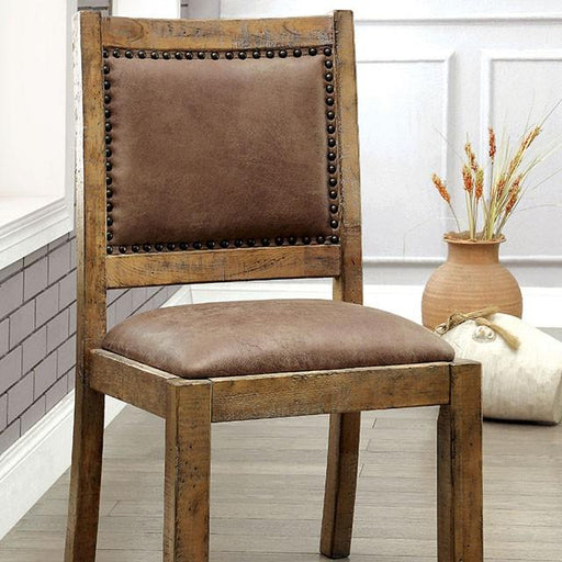 GIANNA Rustic Pine/Brown Side Chair (2/CTN) - Furniture Stars (Chicago, IL)
