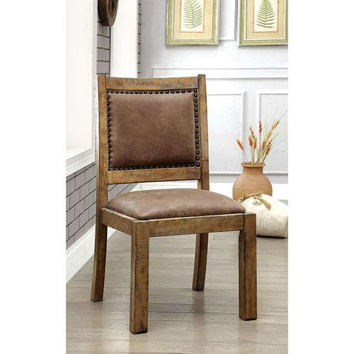 GIANNA Rustic Pine/Brown Side Chair (2/CTN) - Furniture Stars (Chicago, IL)