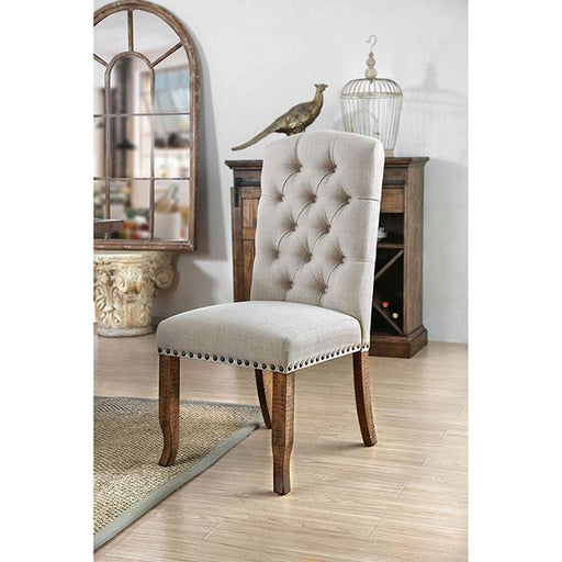 Gianna Rustic Pine/Ivory Side Chair (2/CTN) - Furniture Stars (Chicago, IL)