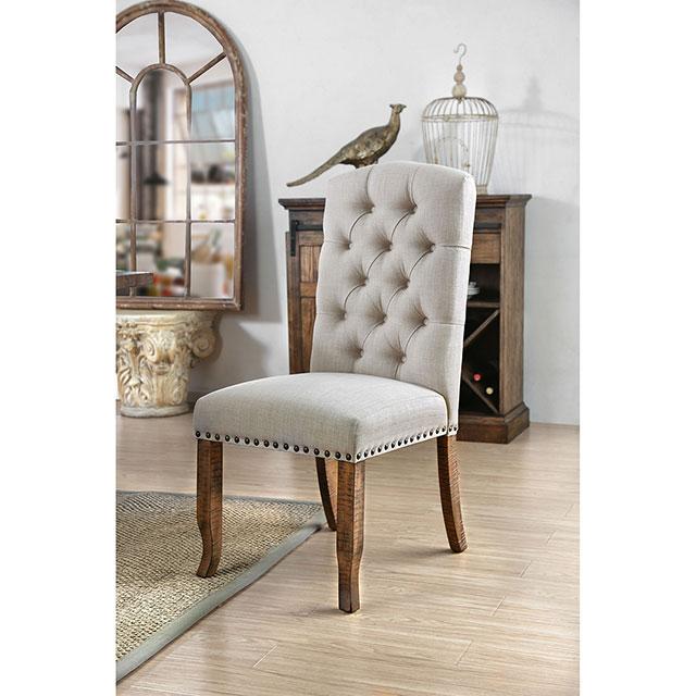 Gianna Rustic Pine/Ivory Side Chair (2/CTN) - Furniture Stars (Chicago, IL)