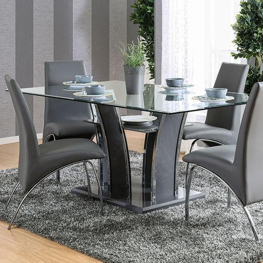 Glenview I Gray/Chrome Dining Table - Furniture Stars (Chicago, IL)