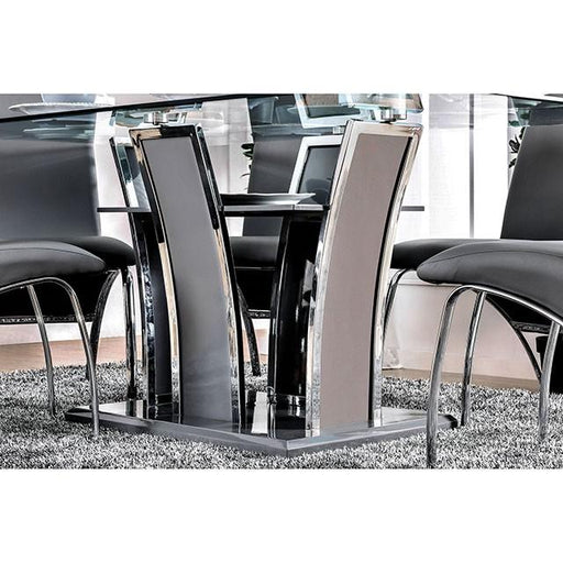 Glenview I Gray/Chrome Dining Table - Furniture Stars (Chicago, IL)