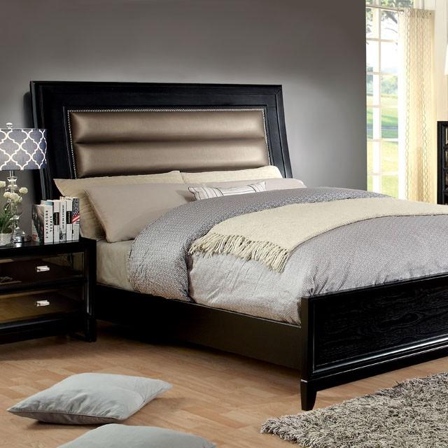 Golva Bed Beige & Black - Furniture Stars (Chicago, IL)