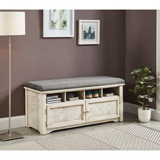 Gwebdolyn Weather White Shoe Bench - Furniture Stars (Chicago, IL)