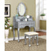 Harriet Silver Vanity w/ Stool - Furniture Stars (Chicago, IL)