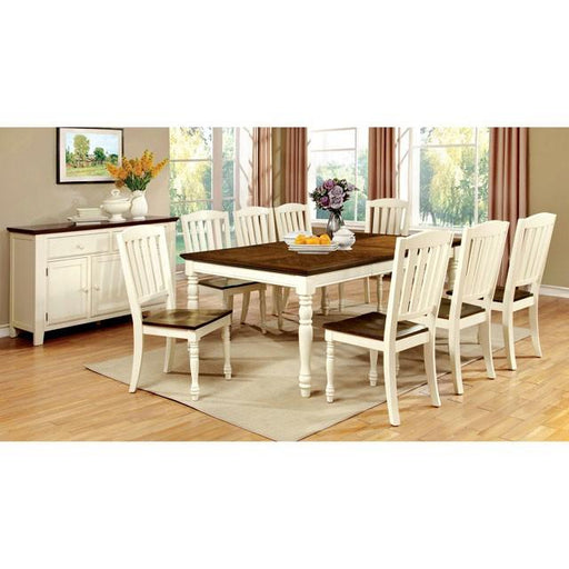 HARRISBURG Vintage White/Dark Oak Dining Table w/ 18" Butterfly Leaf - Furniture Stars (Chicago, IL)