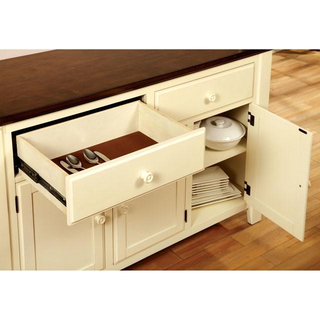 HARRISBURG Vintage White/Dark Oak Server - Furniture Stars (Chicago, IL)