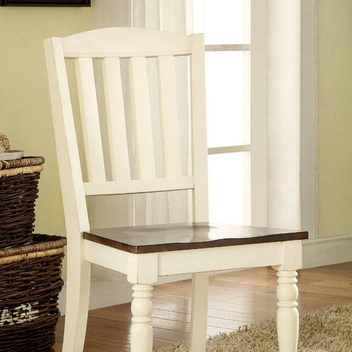 HARRISBURG Vintage White/Dark Oak Side Chair (2/CTN) - Furniture Stars (Chicago, IL)