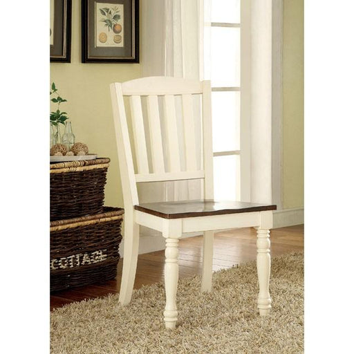HARRISBURG Vintage White/Dark Oak Side Chair (2/CTN) - Furniture Stars (Chicago, IL)