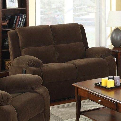 Haven Dark Brown Love Seat w/ 2 Recliners - Furniture Stars (Chicago, IL)