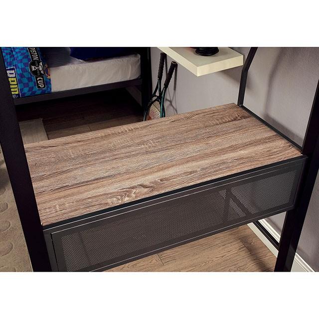 BALLARAT Silver Triple Twin Bunk Bed w/ Desk - Furniture Stars (Chicago, IL)