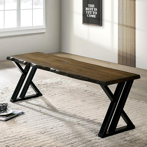 BARBARY Bench, Black/Dark Oak - Furniture Stars (Chicago, IL)