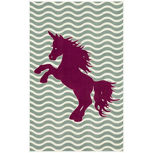 BARON 5' X 8', Area Rug, Horse, Sage Green/Fuchsia - Furniture Stars (Chicago, IL)