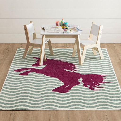 BARON 5' X 8', Area Rug, Horse, Sage Green/Fuchsia - Furniture Stars (Chicago, IL)