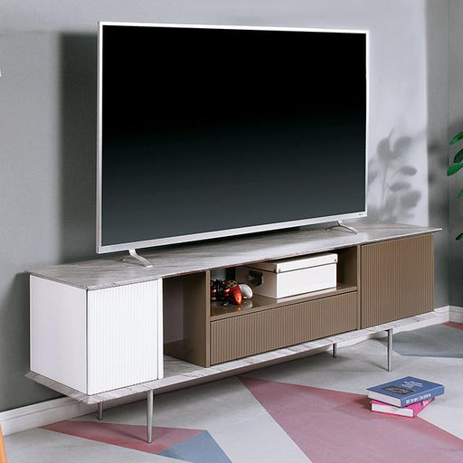 BLAIR 70" TV Console, White/Champagne/Gray - Furniture Stars (Chicago, IL)
