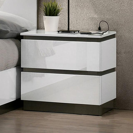 BIRSFELDEN Night Stand w/ USB, White - Furniture Stars (Chicago, IL)