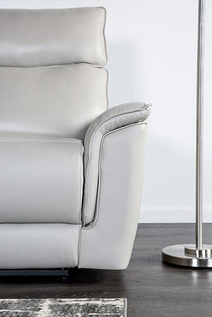 Bienne Sofa Manual Recliner White & Black - Furniture Stars (Chicago, IL)