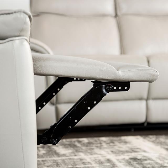 Bienne Sofa Manual Recliner White & Black - Furniture Stars (Chicago, IL)