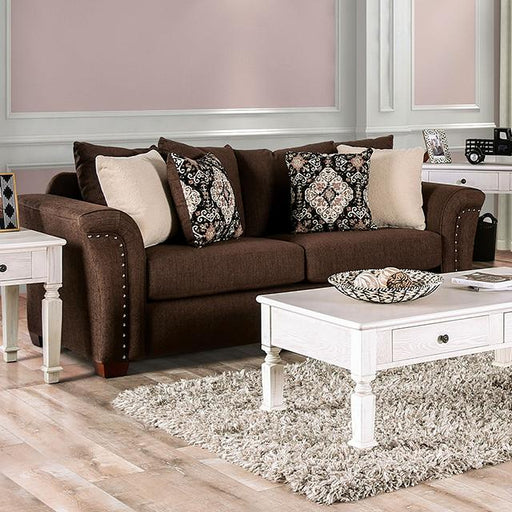 BELSIZE Sofa, Chocolate/Tan - Furniture Stars (Chicago, IL)