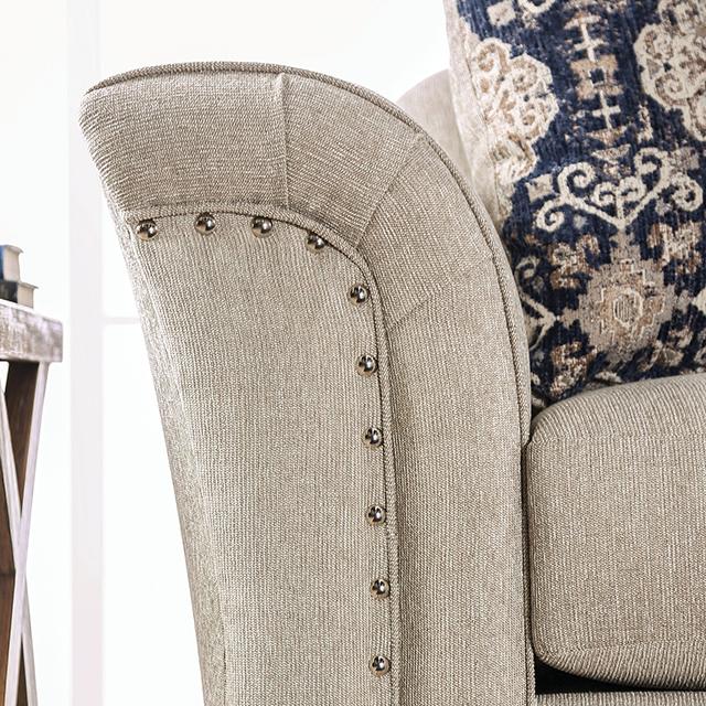 BELSIZE Sofa, Beige/Navy - Furniture Stars (Chicago, IL)