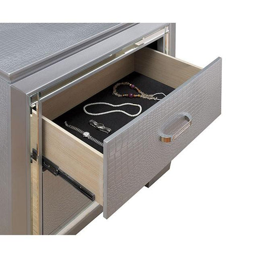 BELLANOVA Silver Night Stand - Furniture Stars (Chicago, IL)