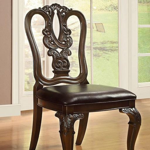 Bellagio Brown Cherry Wooden Side Chair (2/CTN) - Furniture Stars (Chicago, IL)