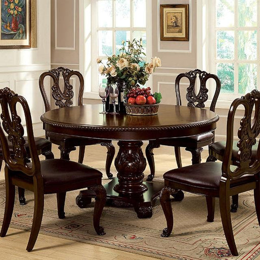 Bellagio Brown Cherry Round Dining Table - Furniture Stars (Chicago, IL)