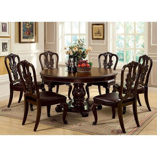 Bellagio Brown Cherry Round Dining Table - Furniture Stars (Chicago, IL)