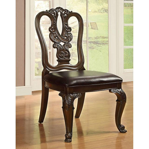 Bellagio Brown Cherry Wooden Side Chair (2/CTN) - Furniture Stars (Chicago, IL)