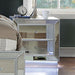 BELLADONNA Night Stand w/ LED & USB, Silver - Furniture Stars (Chicago, IL)