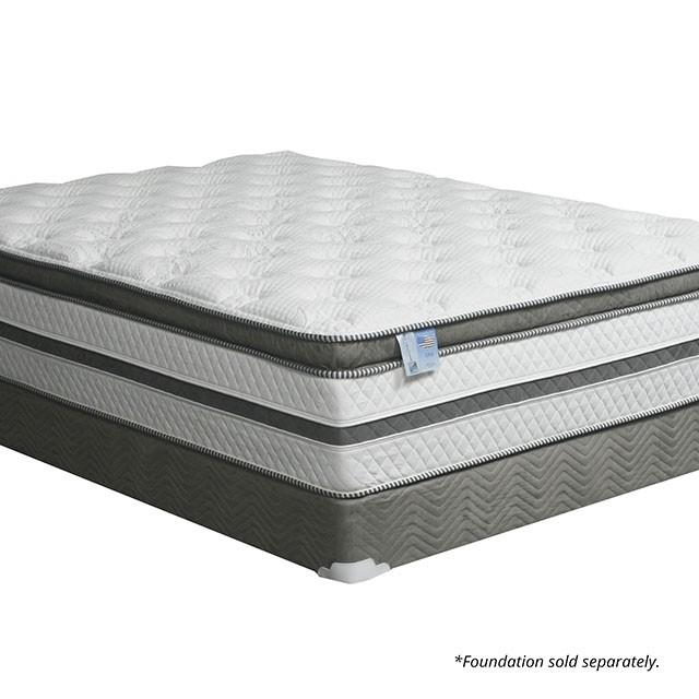 SIDDALEE White/Gray 16" Euro Pillow Top Mattress, Cal.King - Furniture Stars (Chicago, IL)