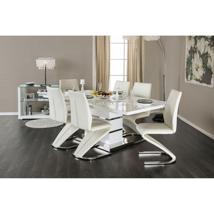 Midvale White/Chrome Side Chair (2/CTN) - Furniture Stars (Chicago, IL)