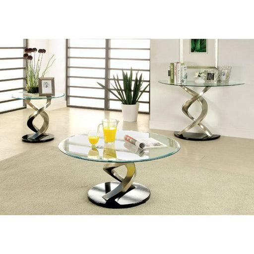NOVA Satin Plated/Black Sofa Table - Furniture Stars (Chicago, IL)