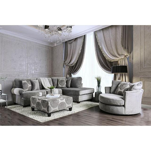 Bonaventura Gray/Pattern Swivel Chair - Furniture Stars (Chicago, IL)