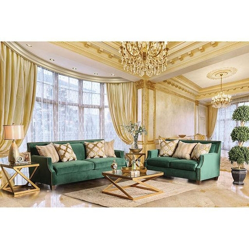 VERDANTE Emerald Green/Gold Sofa - Furniture Stars (Chicago, IL)