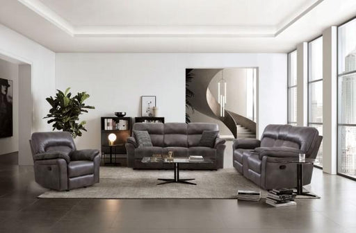 JOSIAS Loveseat, Dark Gray Leatherette - Furniture Stars (Chicago, IL)