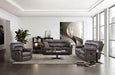 JOSIAS Sofa, Dark Gray Leatherette - Furniture Stars (Chicago, IL)
