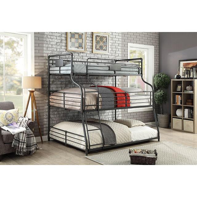 Olga III Sand Black Twin/Full/Queen Bunk Bed - Furniture Stars (Chicago, IL)