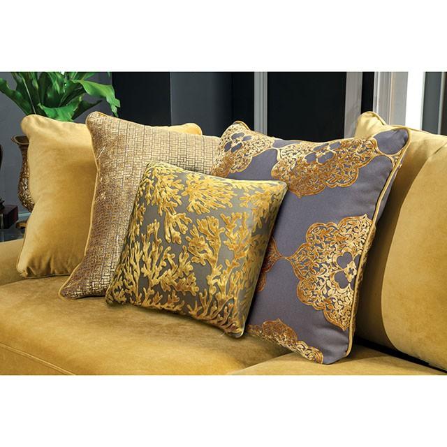 Viscontti Gold/Gray Sofa, Gold - Furniture Stars (Chicago, IL)