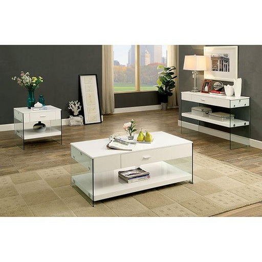 Raya White Sofa Table, White - Furniture Stars (Chicago, IL)