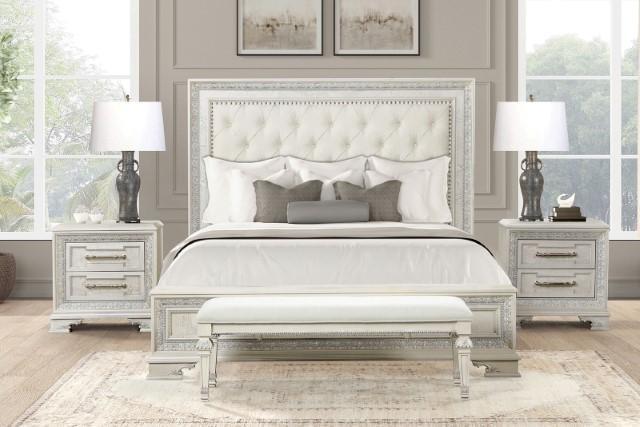 Stella Mia 4 Pc 5 Pc Queen Bedroom Set White - Furniture Stars (Chicago, IL)