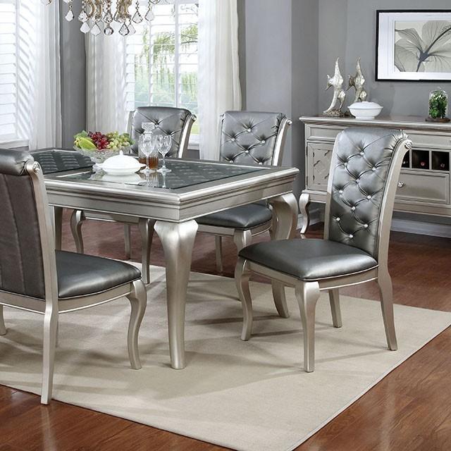 Amina Champagne Dining Table - Furniture Stars (Chicago, IL)