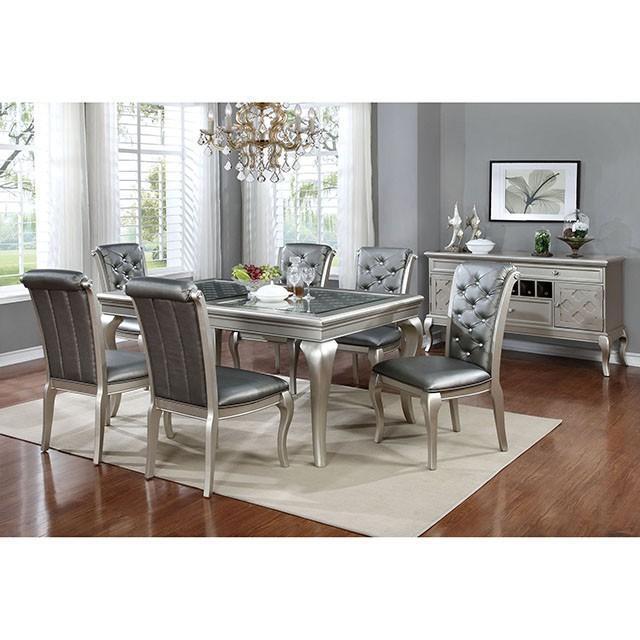Amina Champagne Dining Table - Furniture Stars (Chicago, IL)