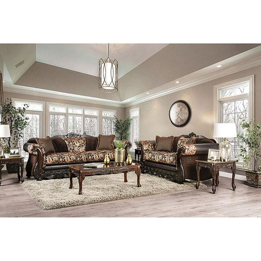 Newdale Brown/Gold Sofa - Furniture Stars (Chicago, IL)
