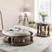 Mika Antique Oak Coffee Table w/ Cushion Top - Furniture Stars (Chicago, IL)